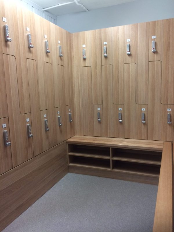 wood custom made lockers